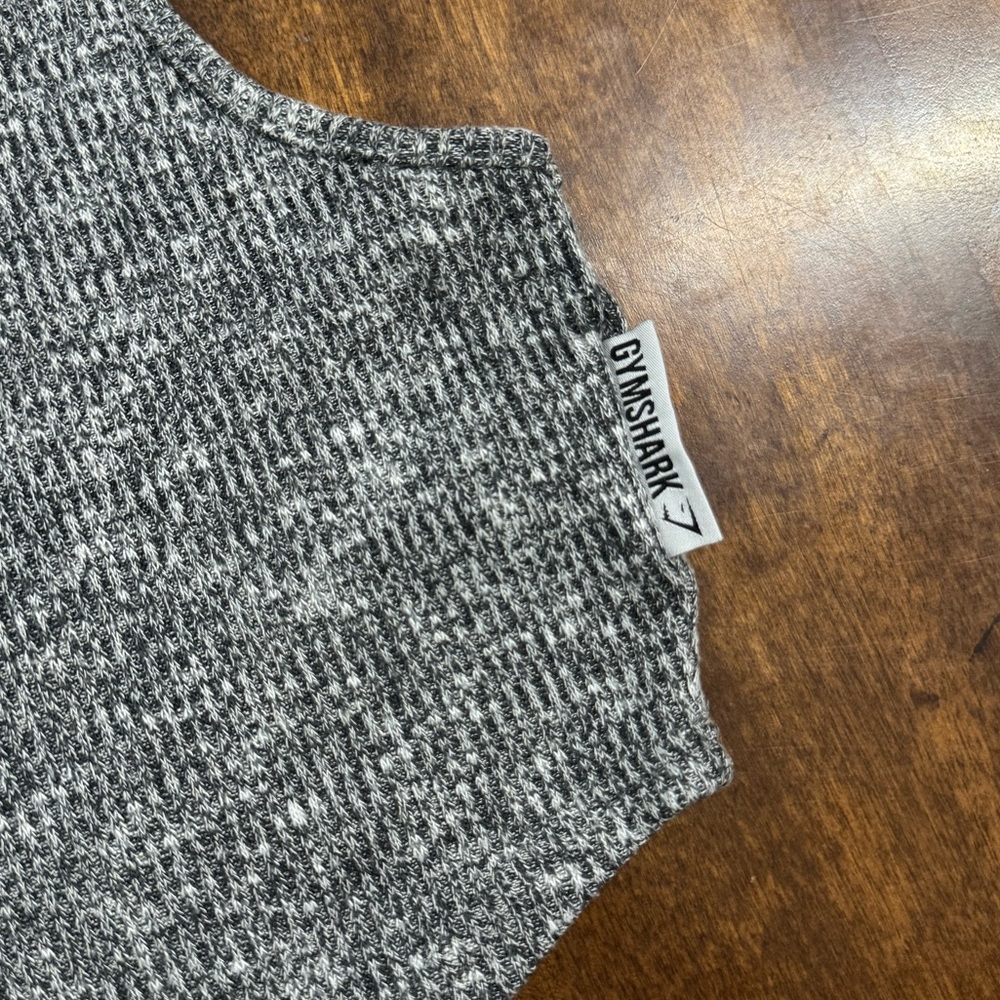 Gymshark Charcoal Knit Crop Tank Top - Picture 2 of 4